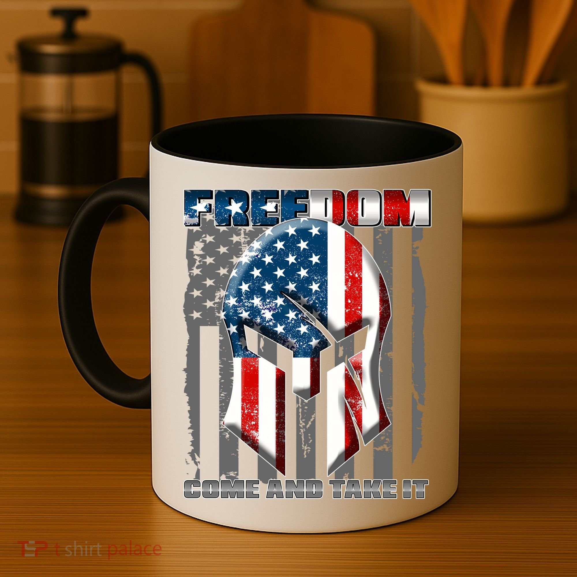 Freedom Come And Take It Gladiator US Flag Coffee Mug