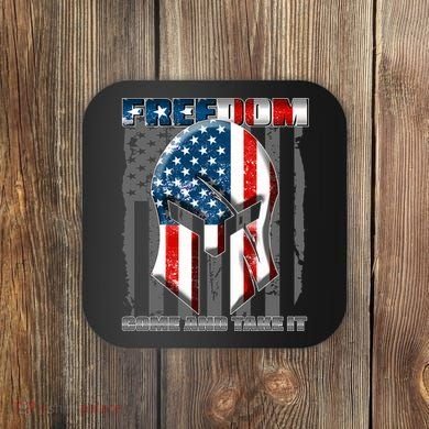 Freedom Come And Take It Gladiator US Flag Coaster