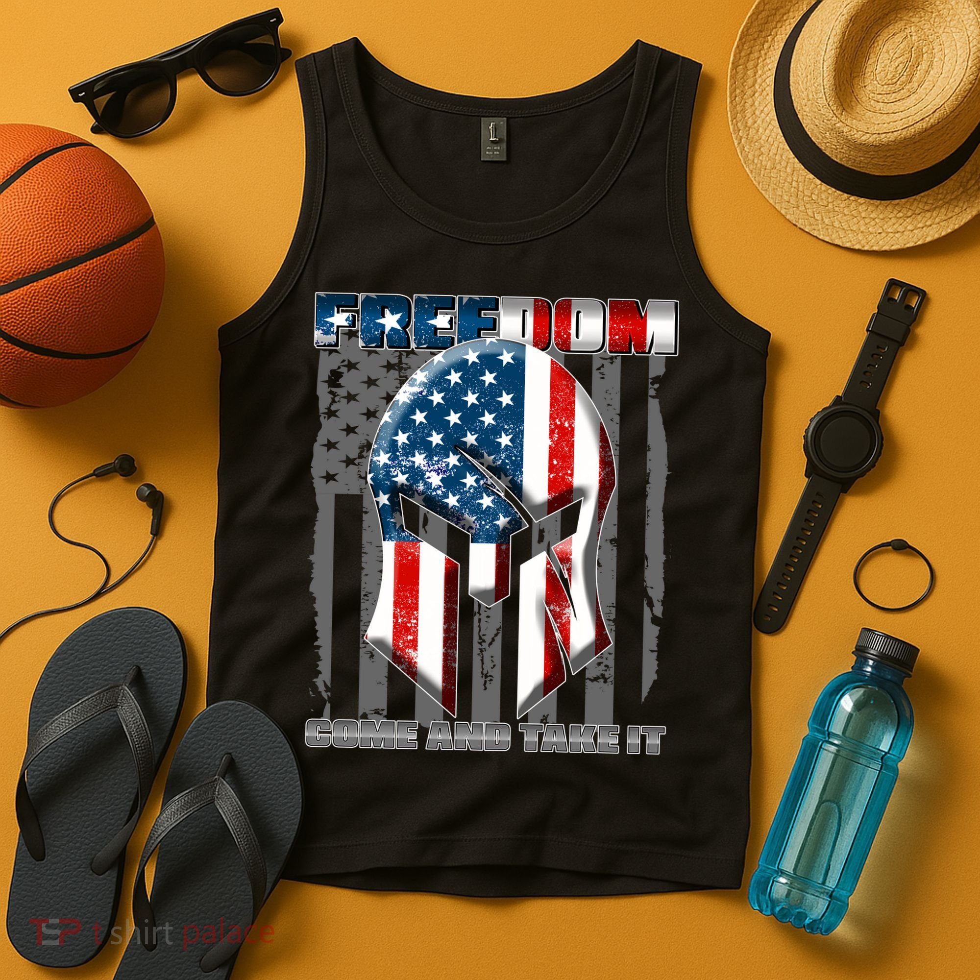 Freedom Come And Take It Gladiator US Flag Tank Top