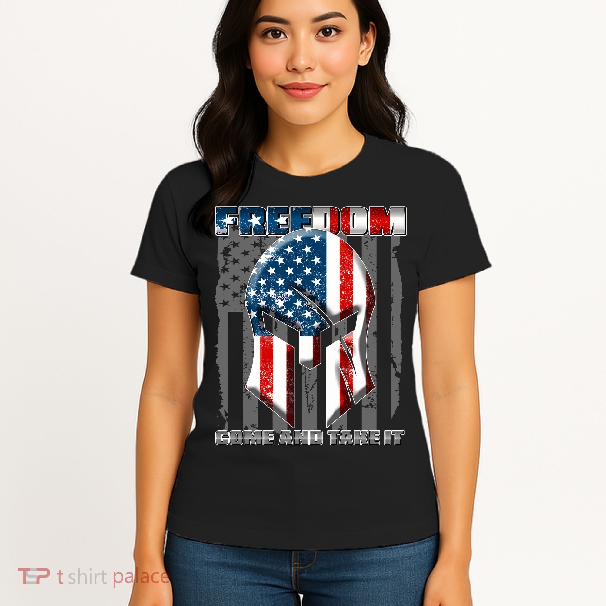 Freedom Come And Take It Gladiator US Flag Women's T-Shirt