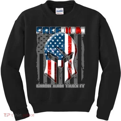 Freedom Come And Take It Gladiator US Flag Kids Sweatshirt