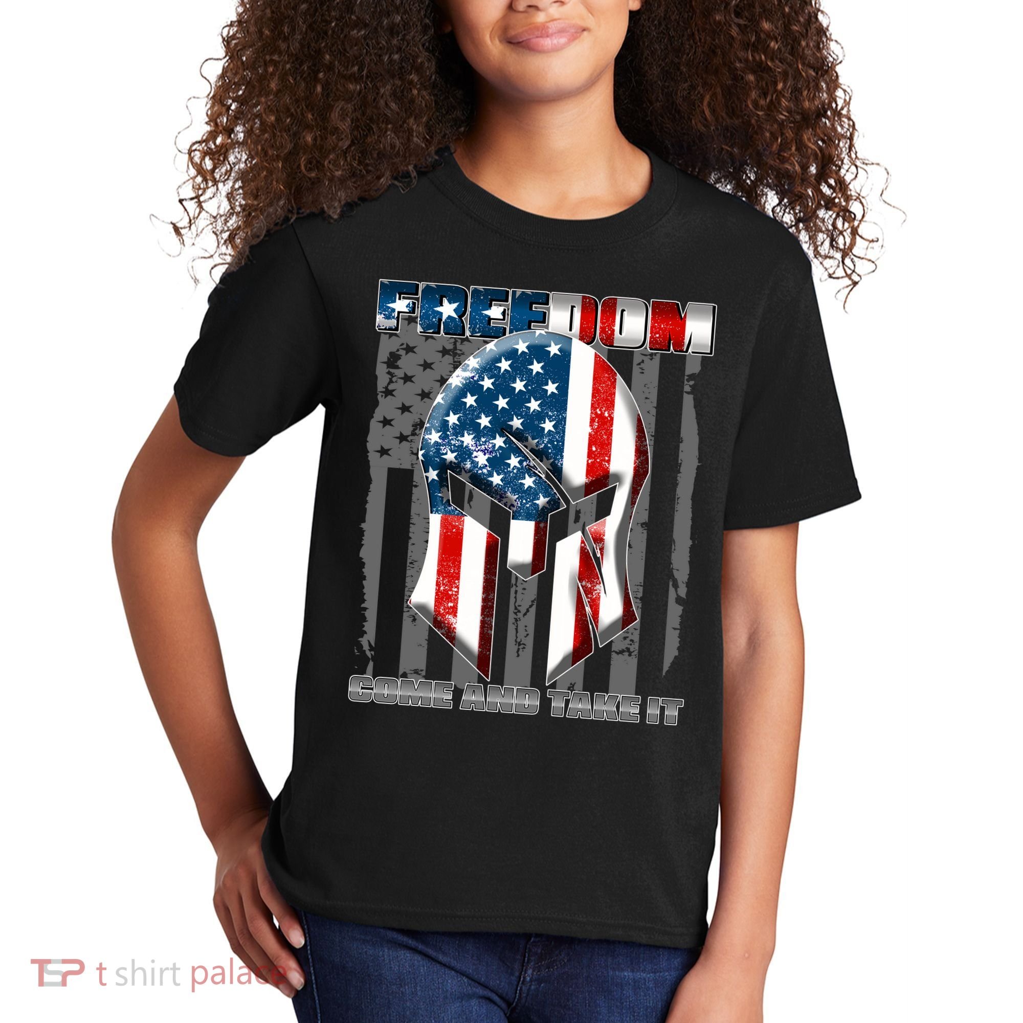Freedom Come And Take It Gladiator US Flag Kids T-Shirt