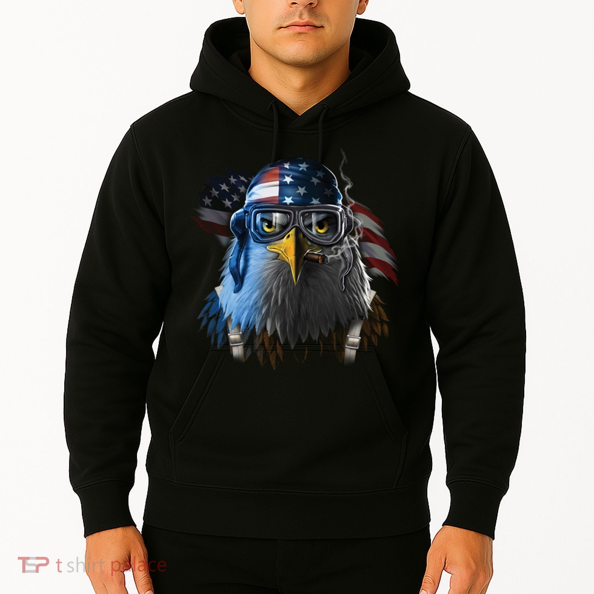 Freedom Fighter Bald American Eagle Hoodie