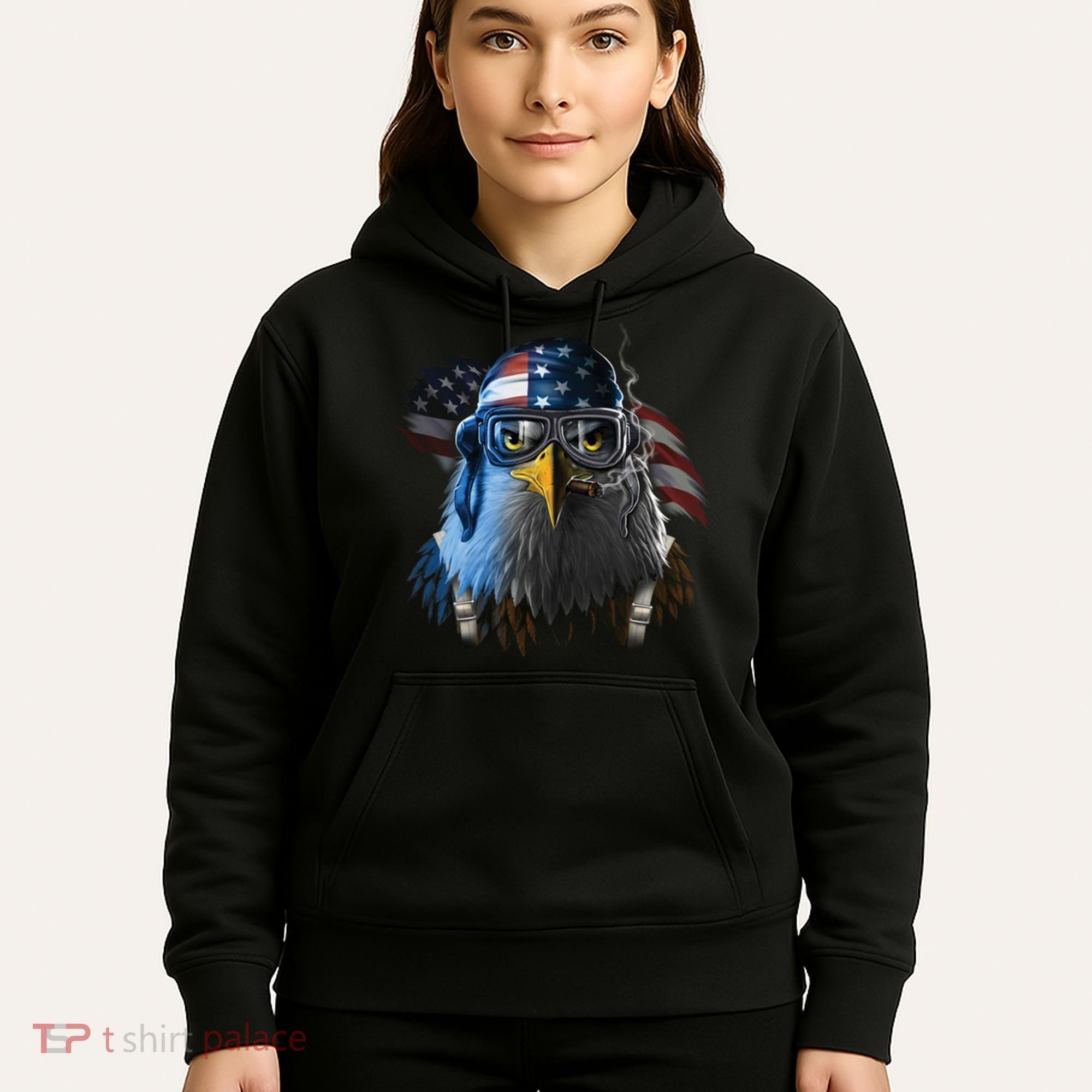 Freedom Fighter Bald American Eagle Hoodie