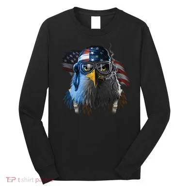 Freedom Fighter Bald American Eagle Long Sleeve Shirt