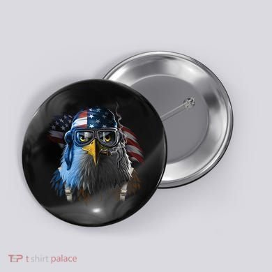 Freedom Fighter Bald American Eagle Button