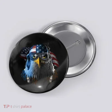 Freedom Fighter Bald American Eagle Button