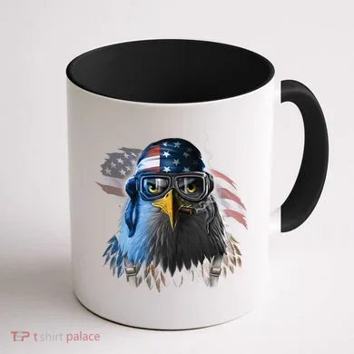 Freedom Fighter Bald American Eagle Coffee Mug back