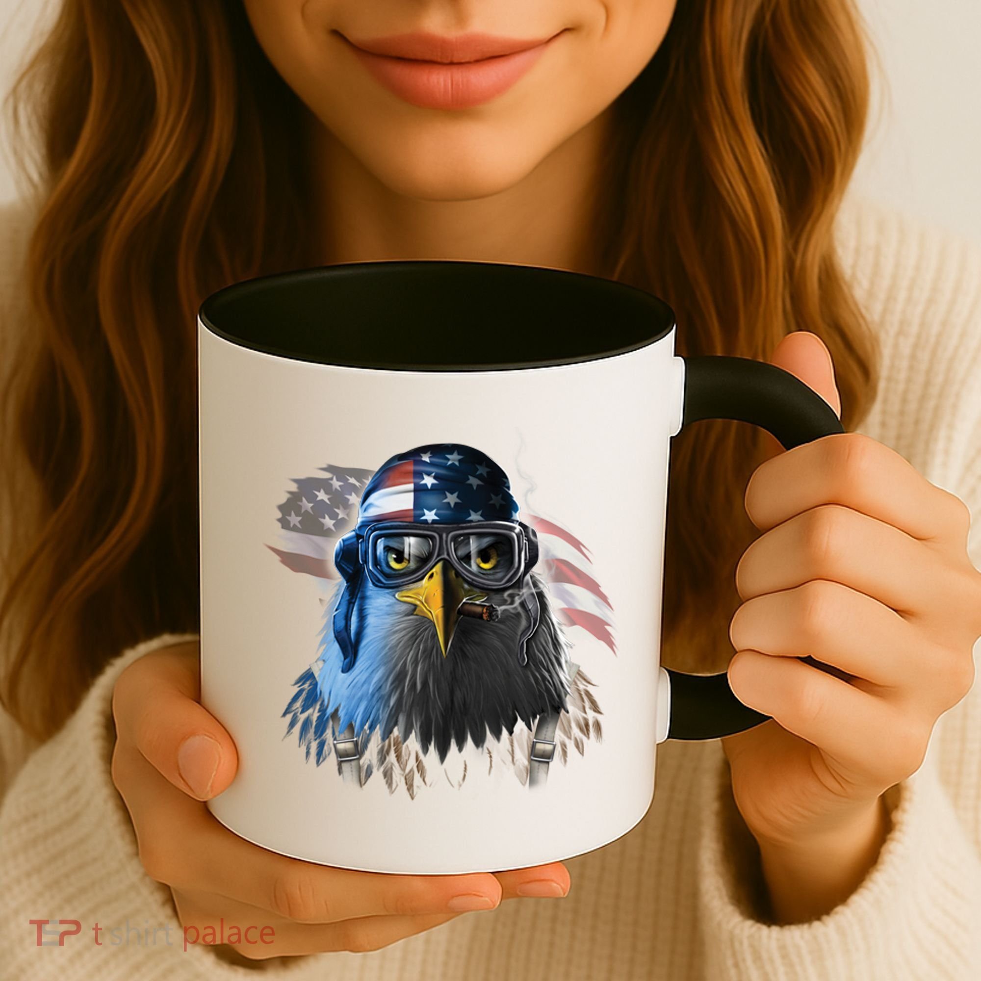 Freedom Fighter Bald American Eagle Coffee Mug