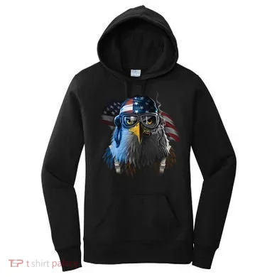 Freedom Fighter Bald American Eagle Women's Hoodie