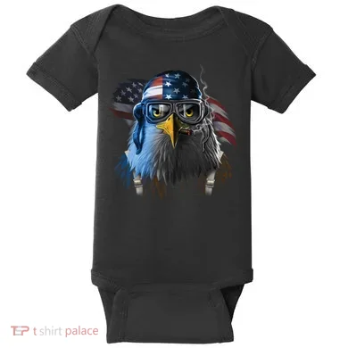 Freedom Fighter Bald American Eagle Baby Bodysuit