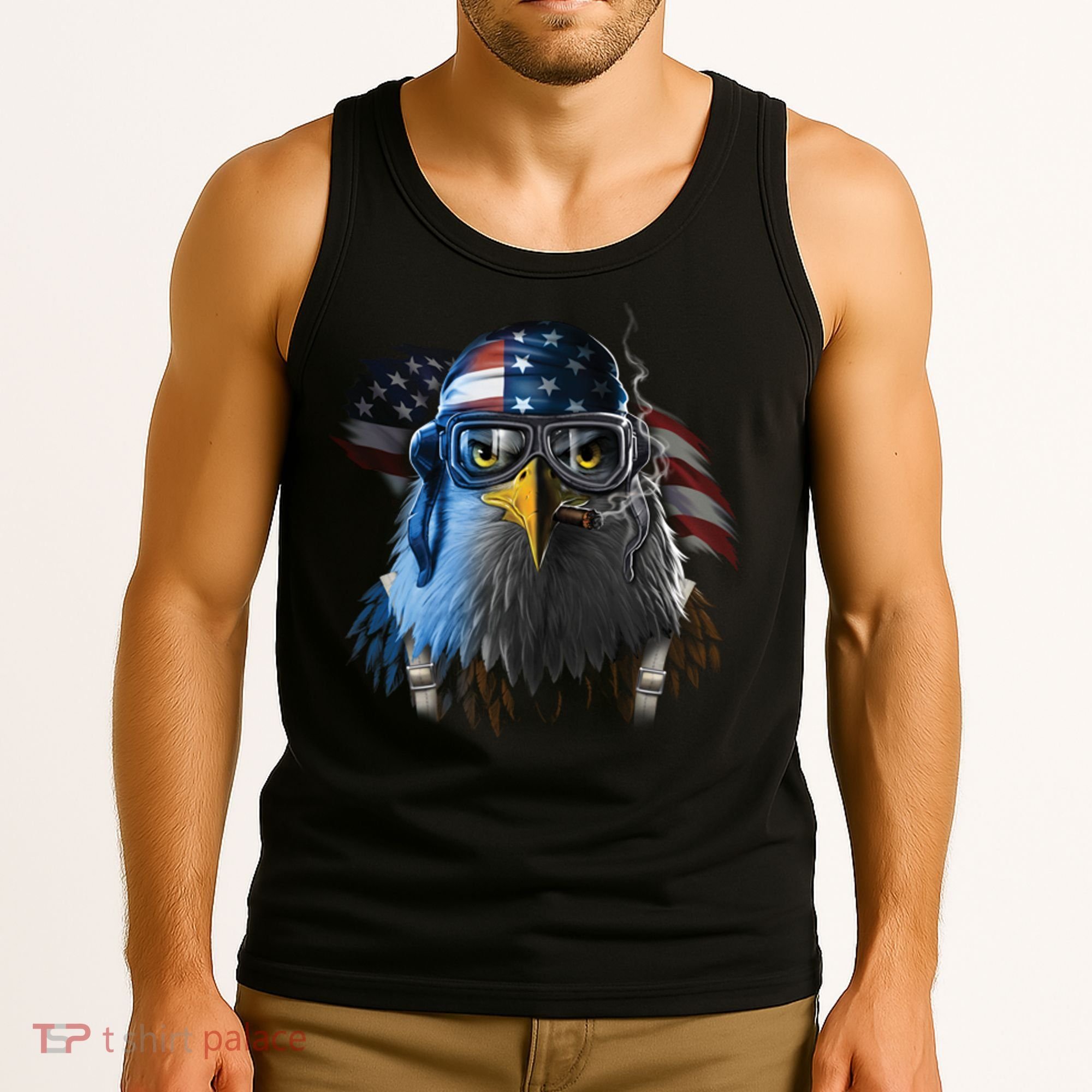 Freedom Fighter Bald American Eagle Tank Top