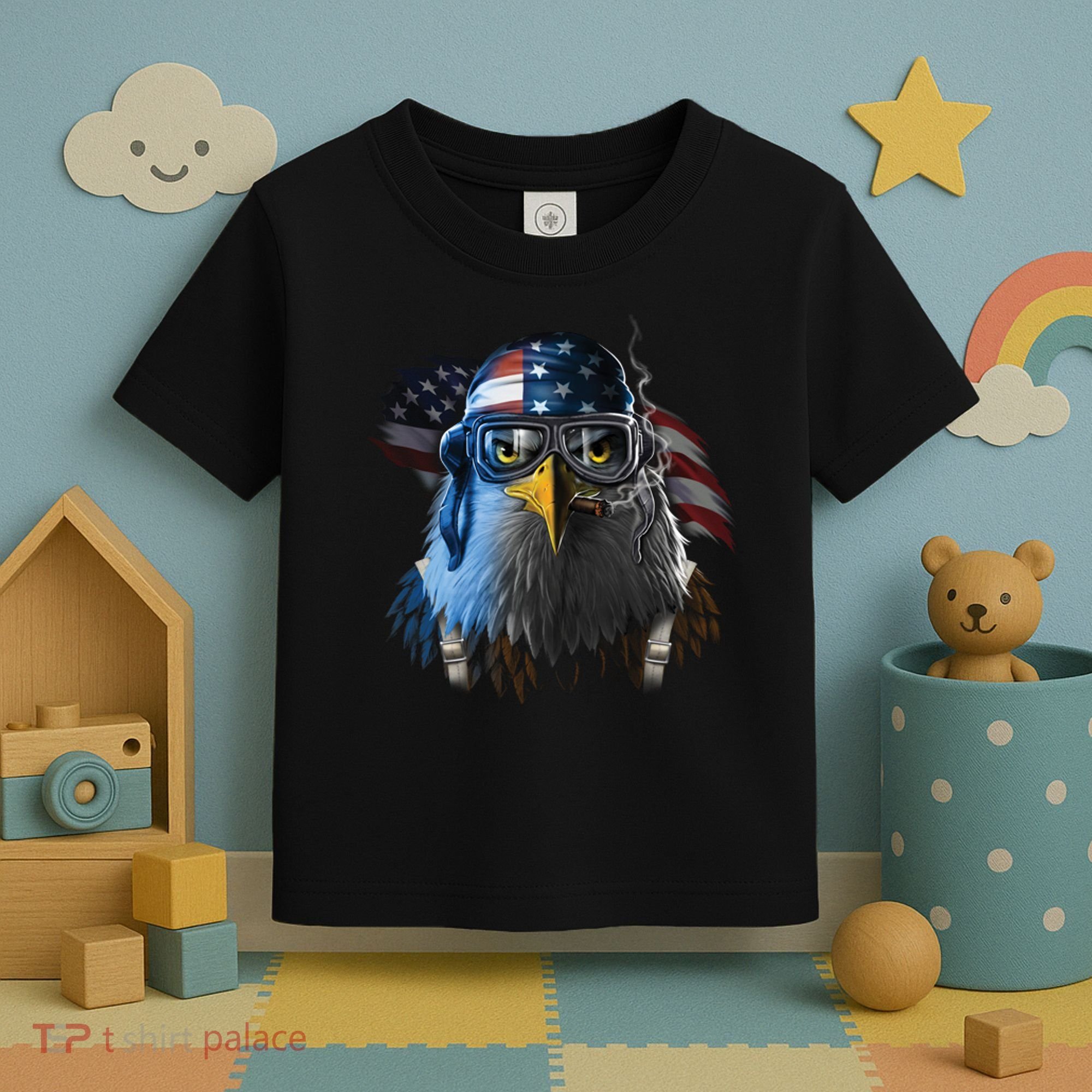 Freedom Fighter Bald American Eagle Toddler T-Shirt