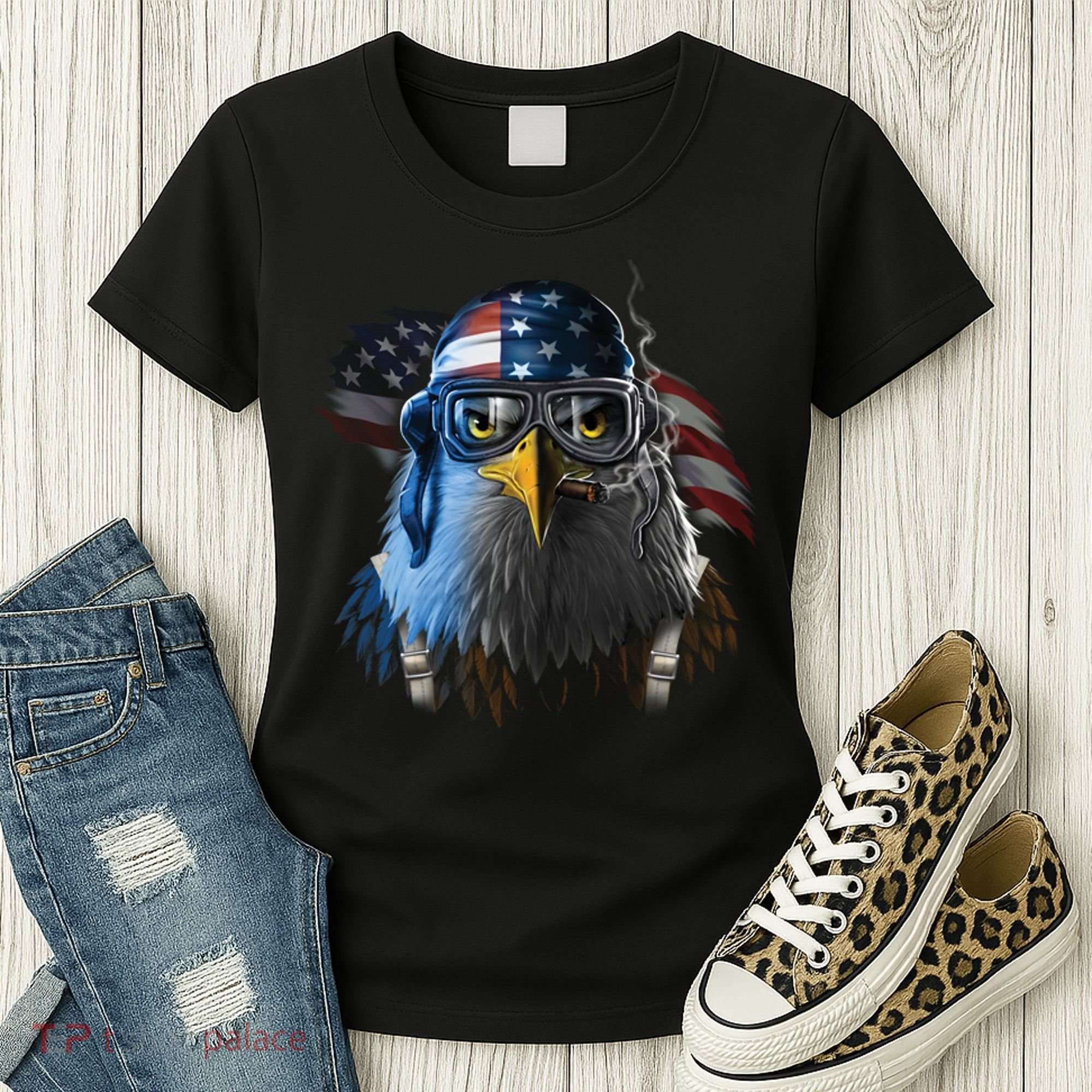 Freedom Fighter Bald American Eagle Women's T-Shirt