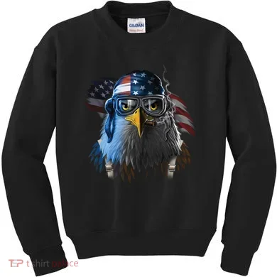 Freedom Fighter Bald American Eagle Kids Sweatshirt