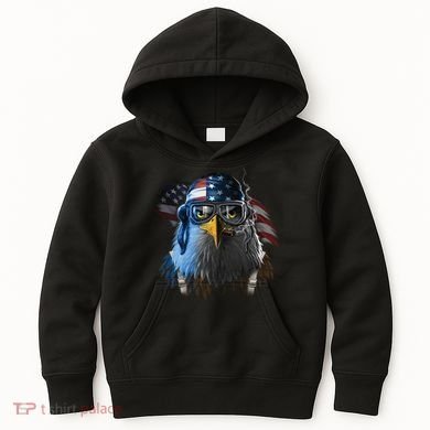 Freedom Fighter Bald American Eagle Kids Hoodie