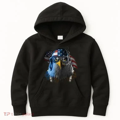 Freedom Fighter Bald American Eagle Kids Hoodie