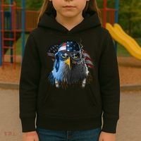 Freedom Fighter Bald American Eagle Kids Hoodie thumb 3