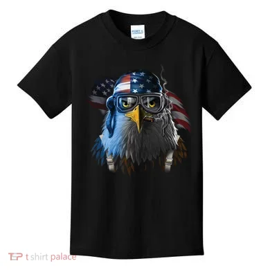 Freedom Fighter Bald American Eagle Kids T-Shirt