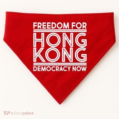 Freedom For Hong Kong Democracy Now USA-Made Doggie Bandana