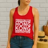 Freedom For Hong Kong Democracy Now Women's Tank Top thumb 2