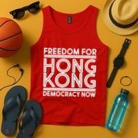 Freedom For Hong Kong Democracy Now Tank Top thumb 4