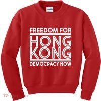 Freedom For Hong Kong Democracy Now Kids Sweatshirt thumb 0