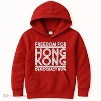 Freedom For Hong Kong Democracy Now Kids Hoodie thumb 0