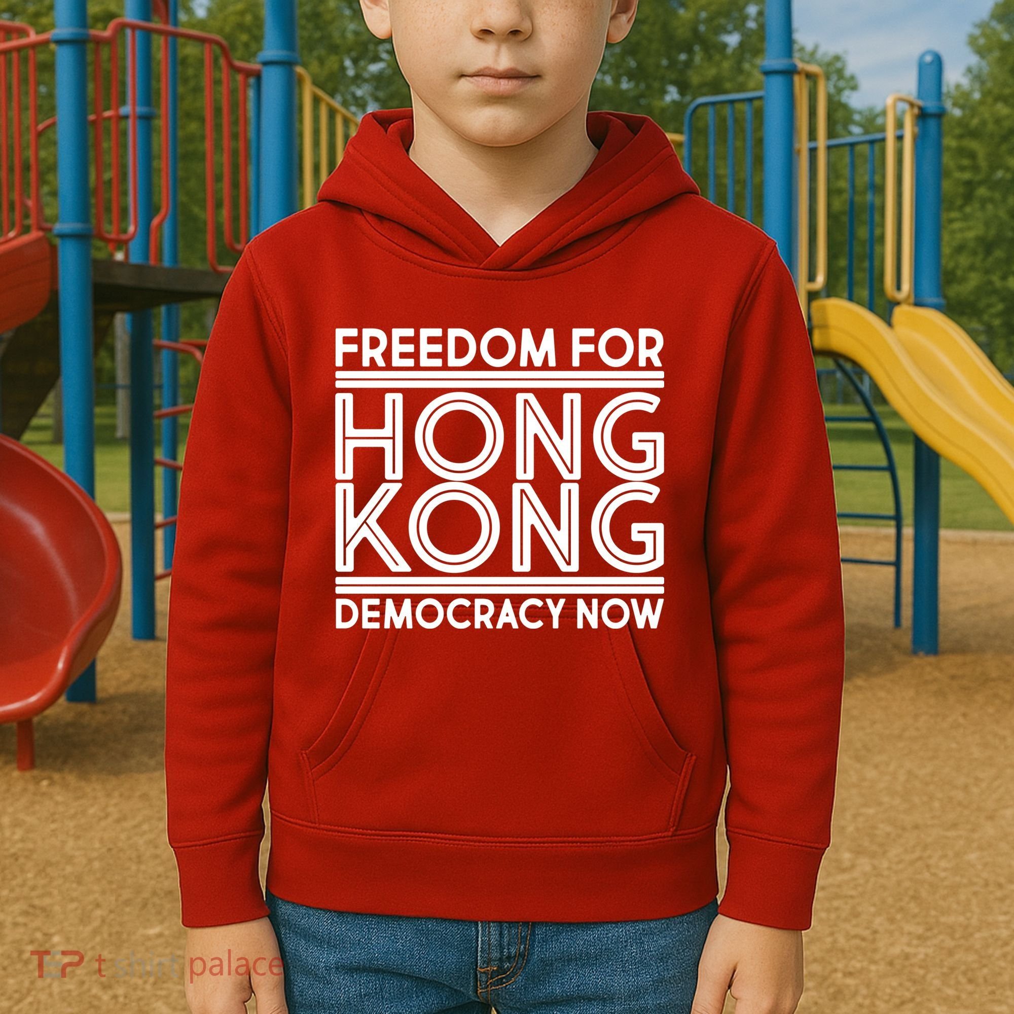 Freedom For Hong Kong Democracy Now Kids Hoodie