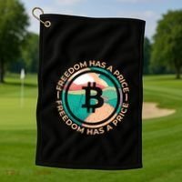 Freedom Has  Price Bitcoin Golf Towel thumb 1