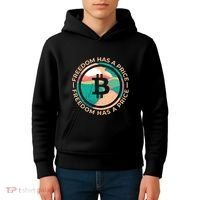 Freedom Has  Price Bitcoin Kids Hoodie thumb 4