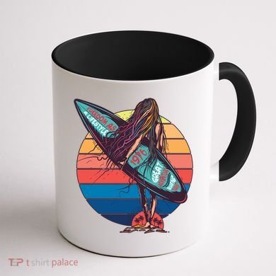 Freedom Is A Lifestyle Surfer Coffee Mug back