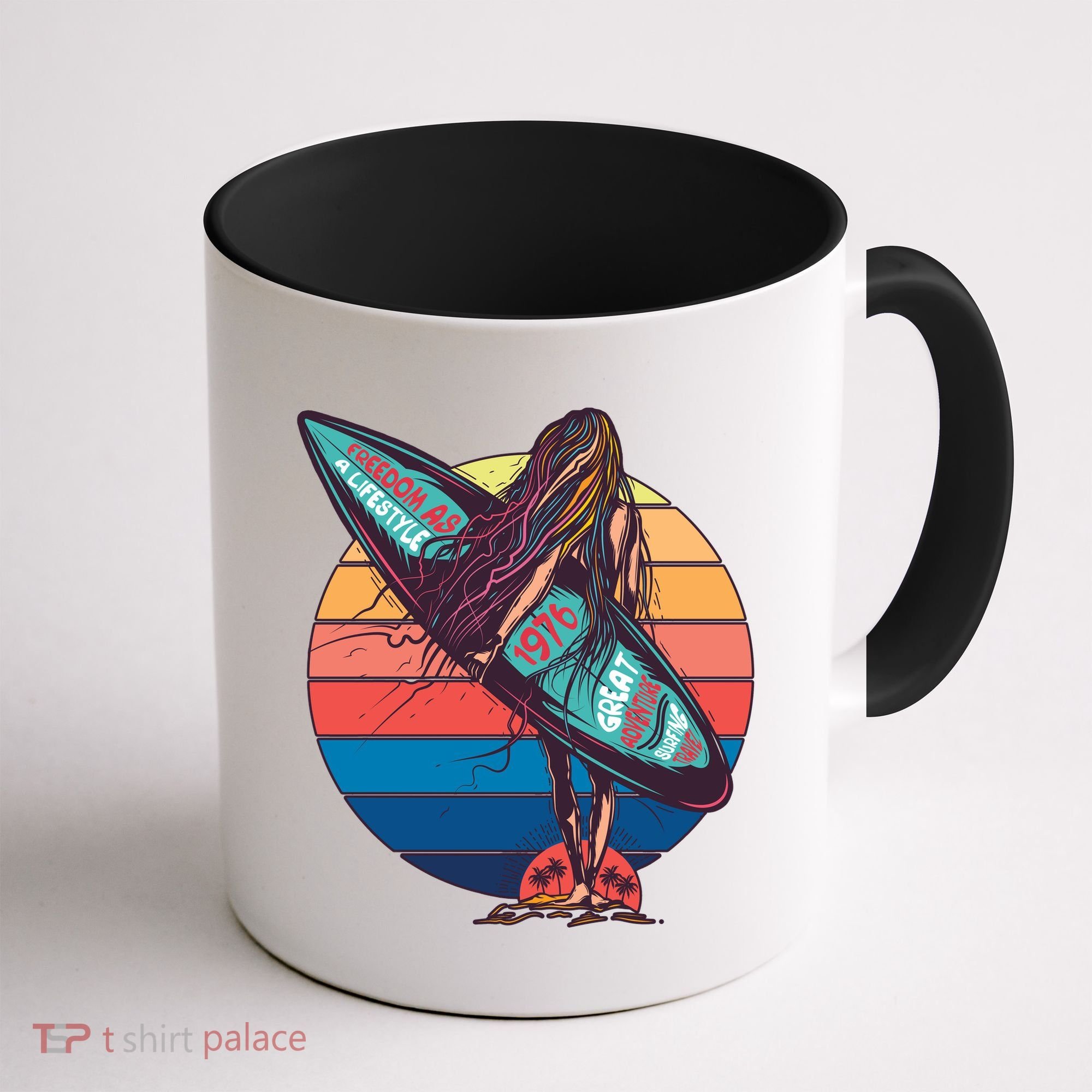 Freedom Is A Lifestyle Surfer Coffee Mug