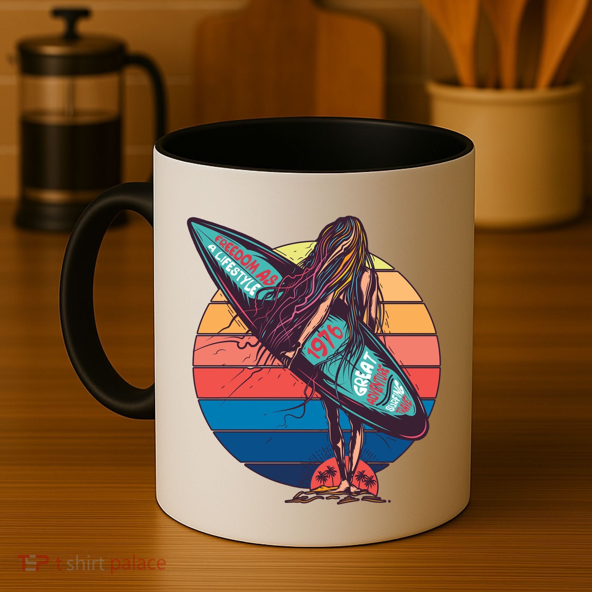 Freedom Is A Lifestyle Surfer Coffee Mug
