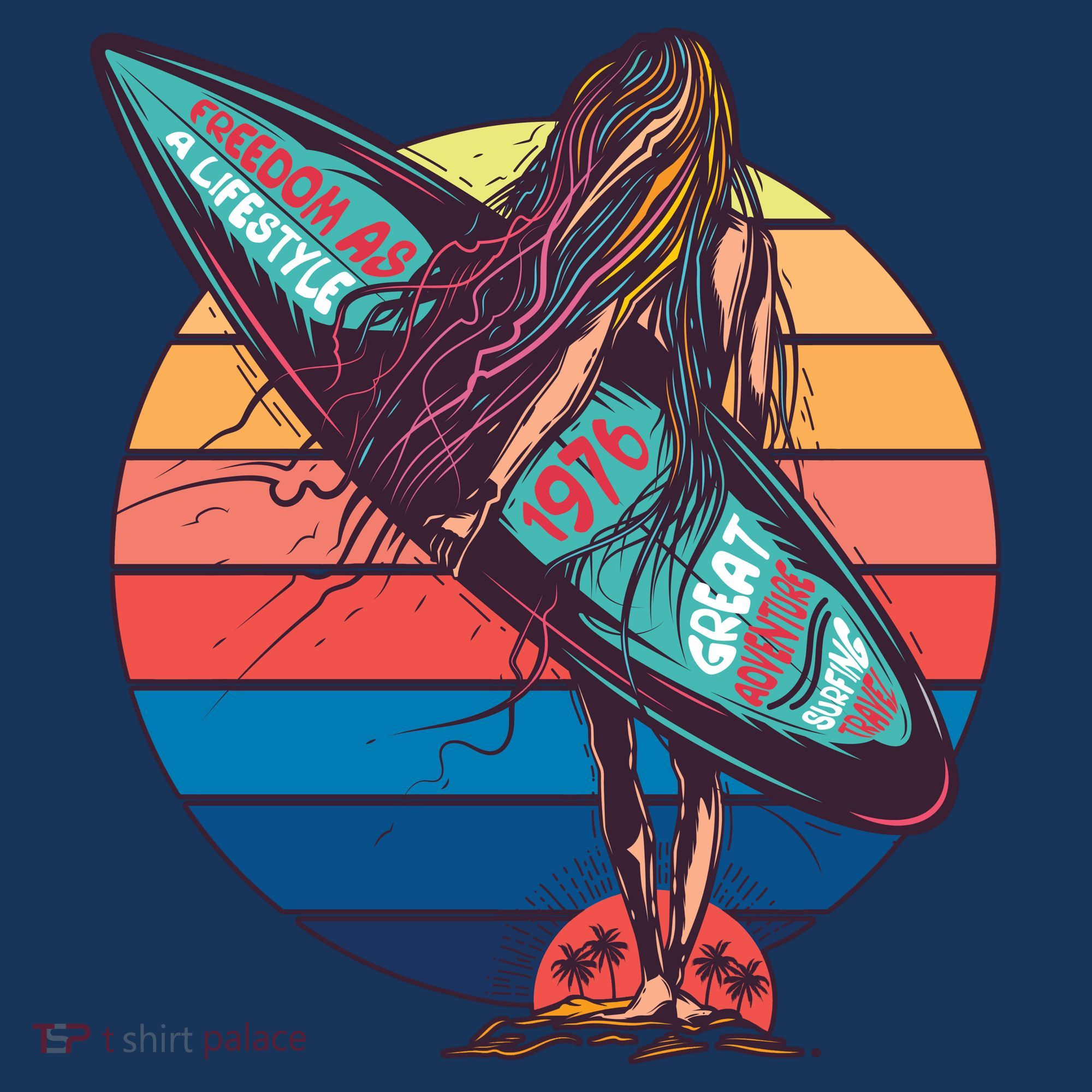 Freedom Is A Lifestyle Surfer T-Shirt