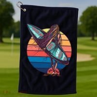 Freedom Is A Lifestyle Surfer Golf Towel thumb 1