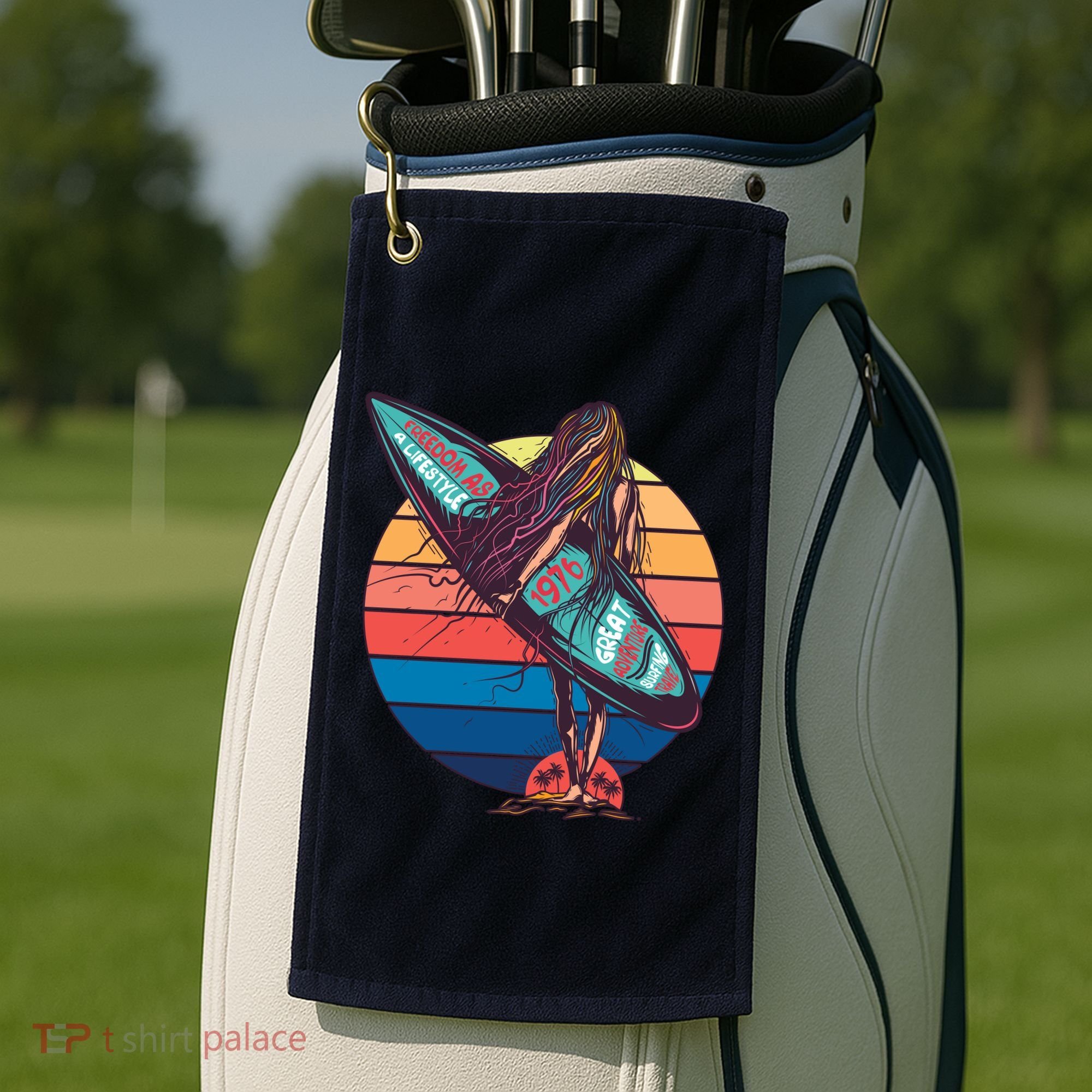 Freedom Is A Lifestyle Surfer Golf Towel