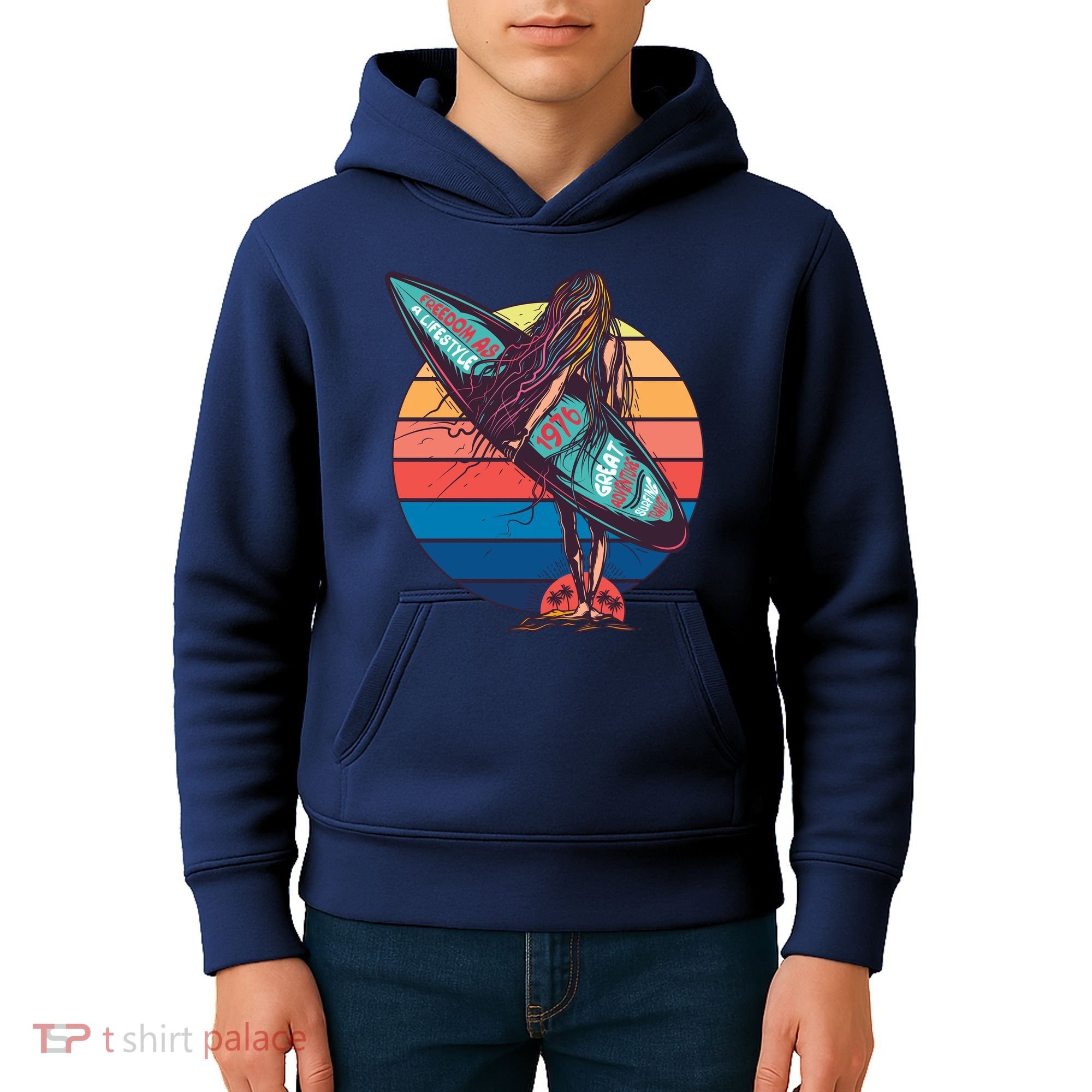 Freedom Is A Lifestyle Surfer Kids Hoodie
