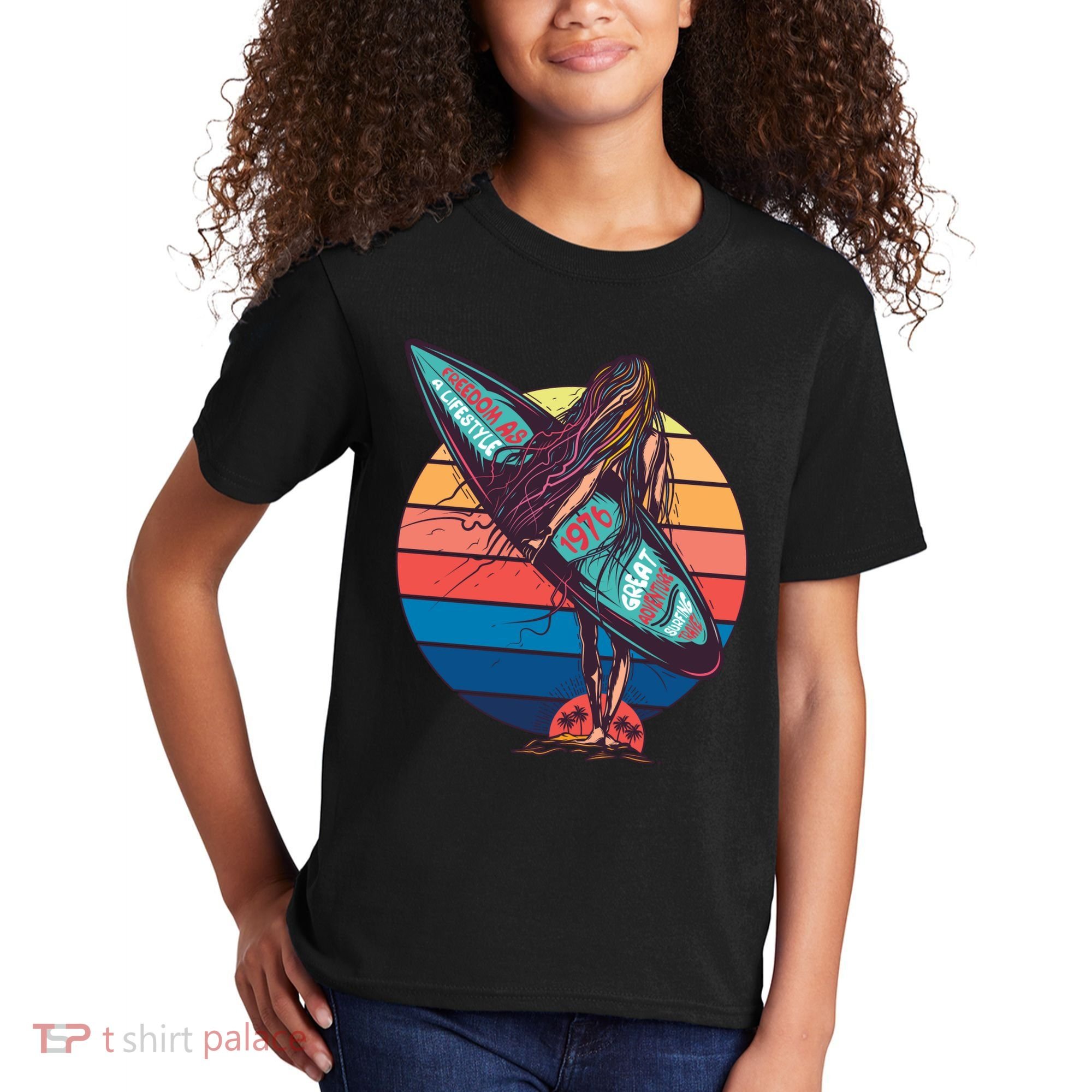 Freedom Is A Lifestyle Surfer Kids T-Shirt