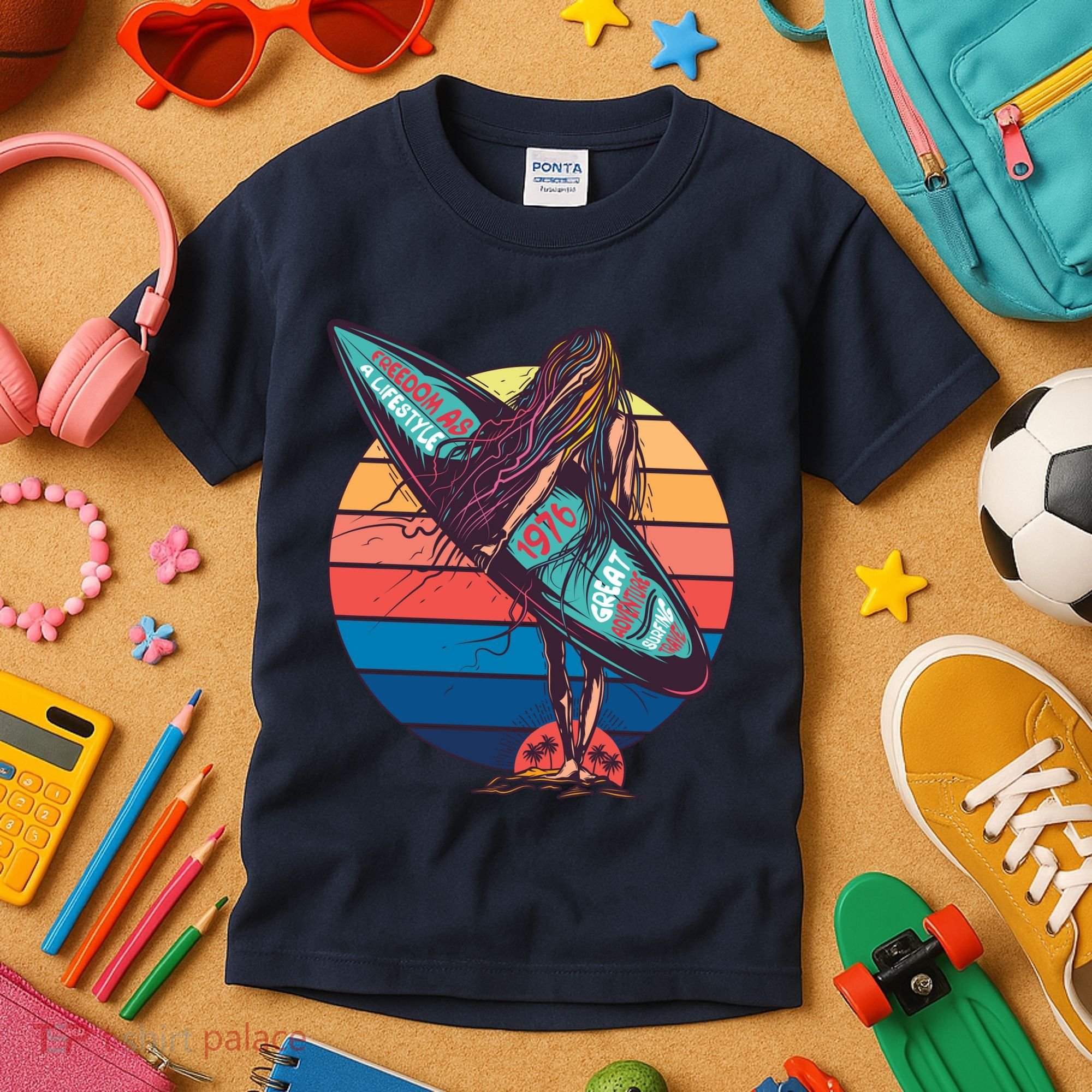 Freedom Is A Lifestyle Surfer Kids T-Shirt