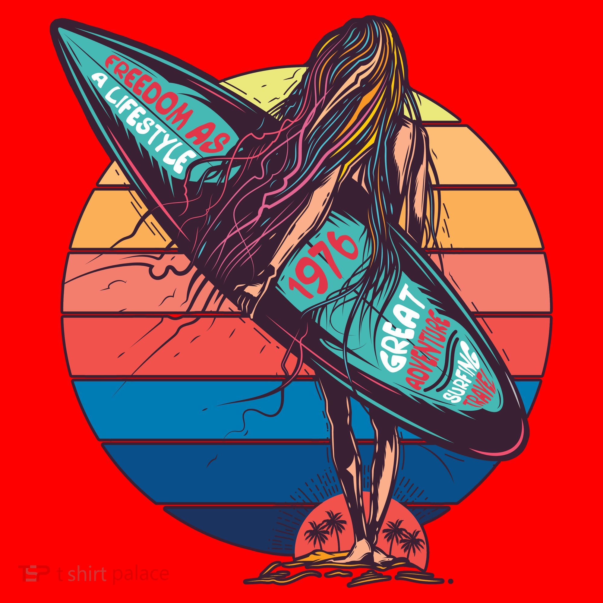 Freedom Is A Lifestyle Surfer Santa Hat