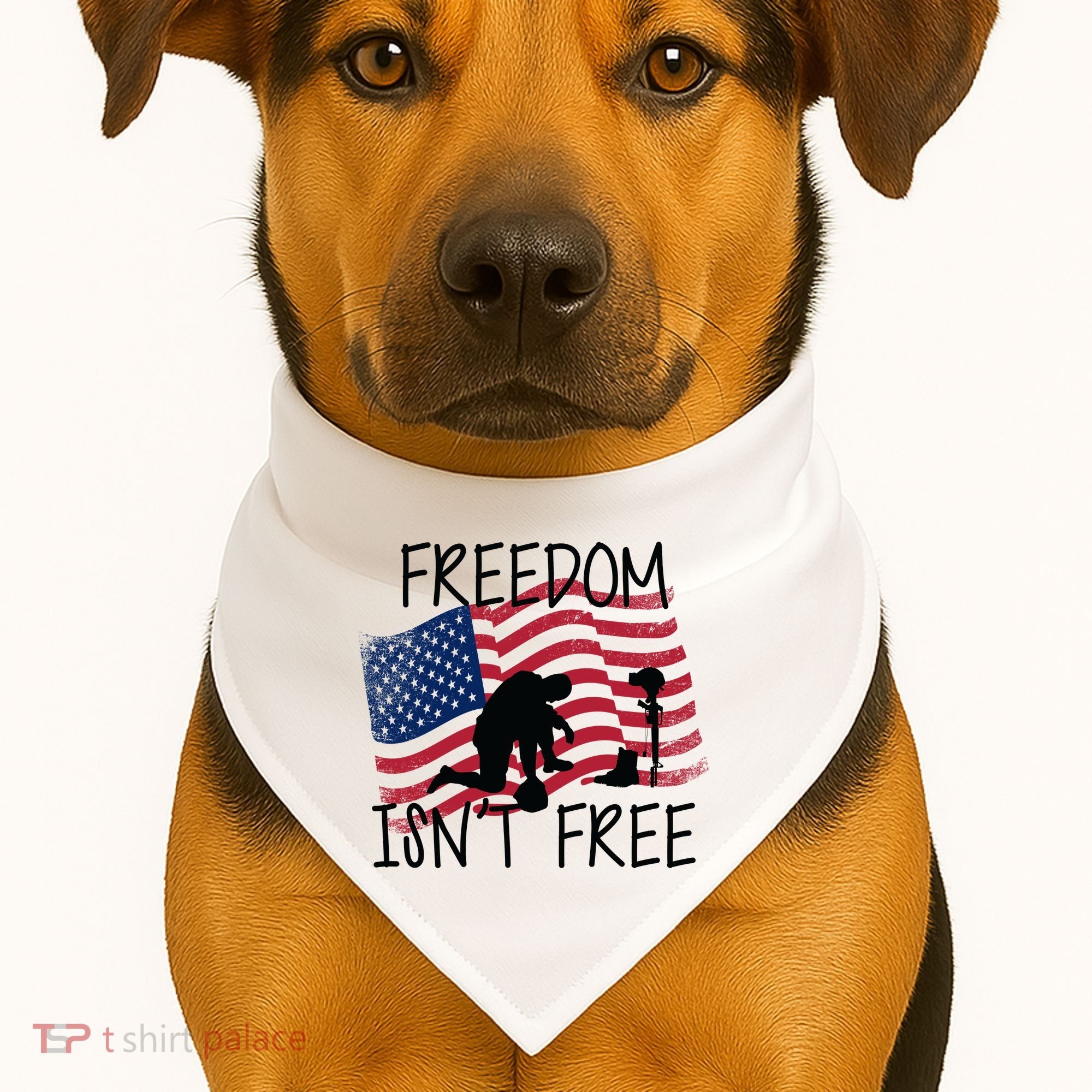 Freedom Isn't Free USA-Made Doggie Bandana