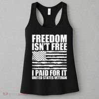 Freedom Isn't Free I Paid For It United States Veteran Women's Tank Top thumb 3