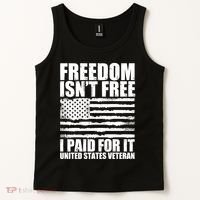 Freedom Isn't Free I Paid For It United States Veteran Tank Top thumb 2