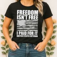 Freedom Isn't Free I Paid For It United States Veteran Women's T-Shirt thumb 2