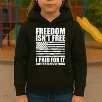Freedom Isn't Free I Paid For It United States Veteran Kids Hoodie thumb 3