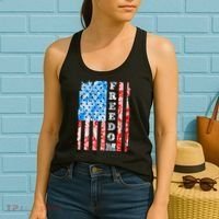 Freedom Nature USA Flag Women's Tank Top thumb 2