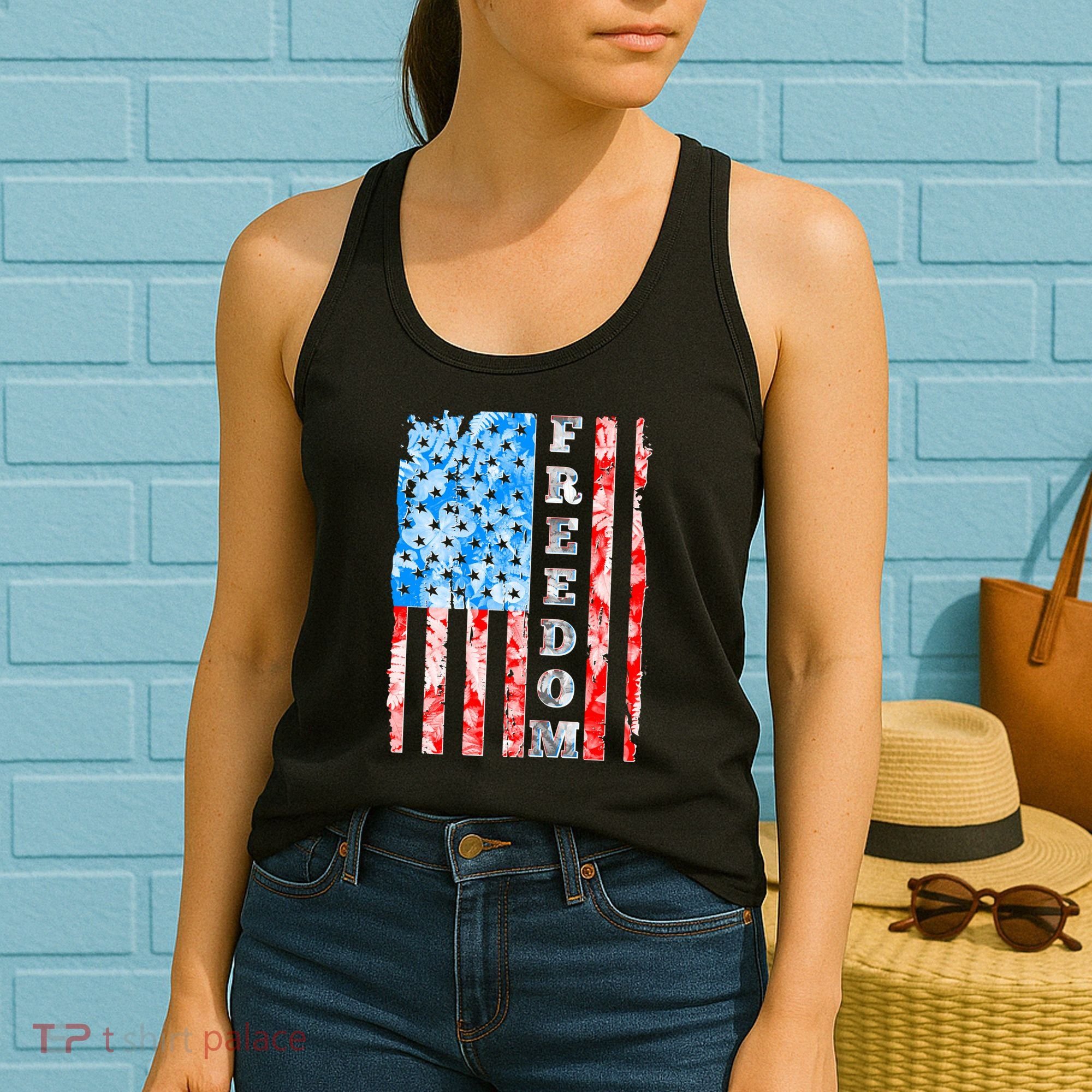 Freedom Nature USA Flag Women's Tank Top