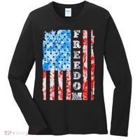 Freedom Nature USA Flag Women's Long Sleeve Shirt thumb 0