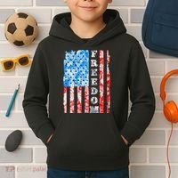Freedom Nature USA Flag Kids Hoodie thumb 2